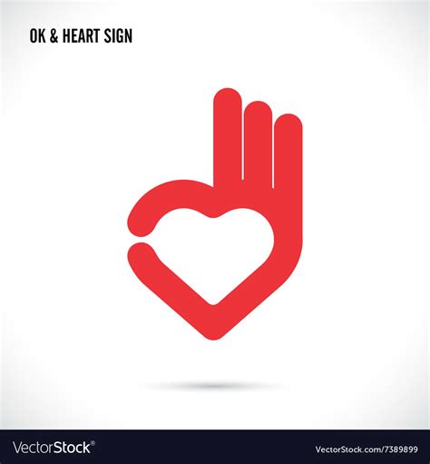 Creative hand and heart shape abstract logo design