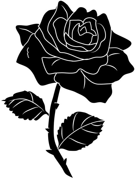 Black Rose Silhouette Clip Art - Free Clip Art