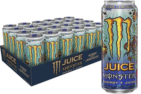 Monster Energy Juice Aussie Style Lemonade, Energy + Juice, 16oz (Pack ...