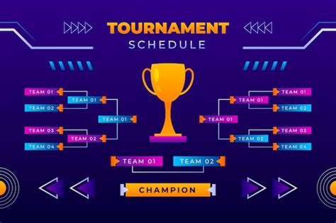 Free Vector | Gradient tournament schedule template