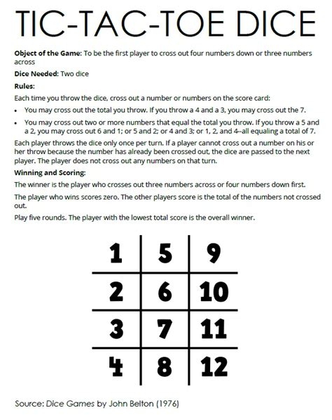 Tic Tac Toe Dice Game | Math = Love