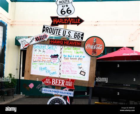 Cafe 66 menu and sign on Route 66 Williams AZ USA Stock Photo - Alamy