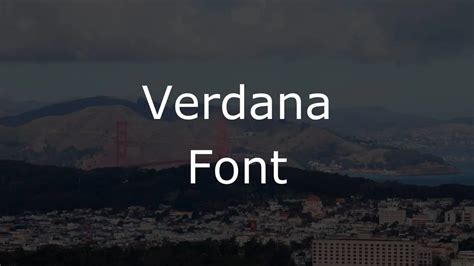 Verdana Font Free Download