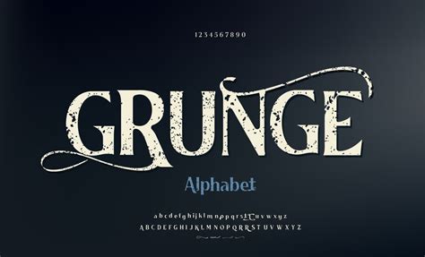 Premium Vector | Vintage grunge font with dirty noise texture with swooshes