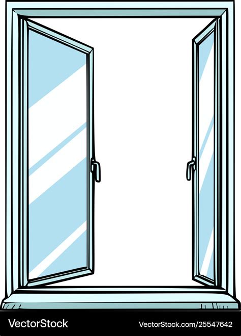 Open window template view Royalty Free Vector Image