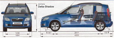 2006 Skoda Roomster Minivan blueprints free - Outlines