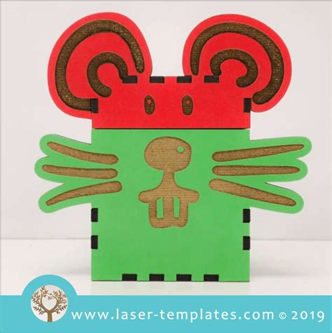 Laser cut template for 3mm 3D Kids Tooth Fairy - Mouse Box - Afrikaans – Laser Ready Templates