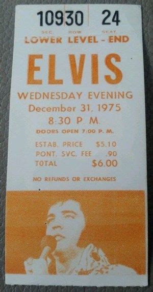 Search for "Elvis" - Ticket Stub Collection | Elvis, Ticket stubs ...