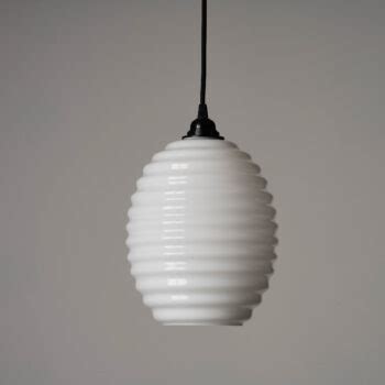 Opaline Glass Beehive Pendant Light - Pendant Light - Glass Lighting