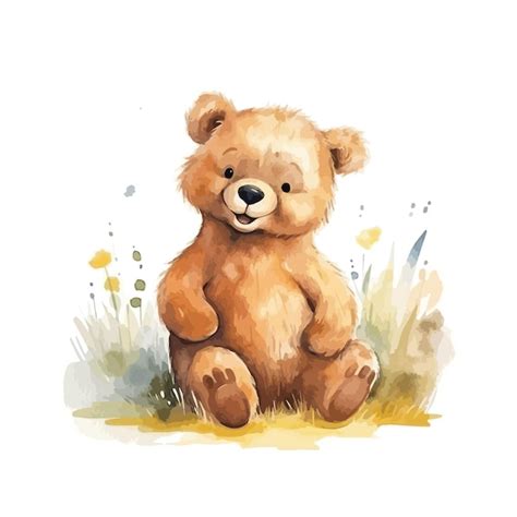 Premium Vector | Watercolor bear art