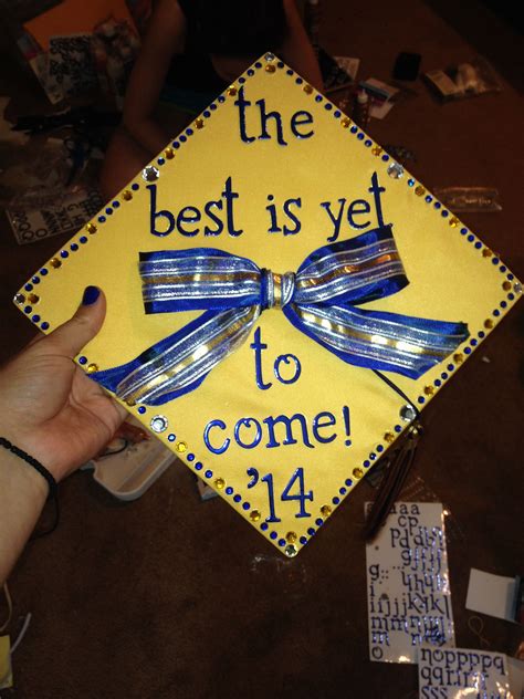 Blue and gold graduation cap design! | Graduation cap designs, Cap ...