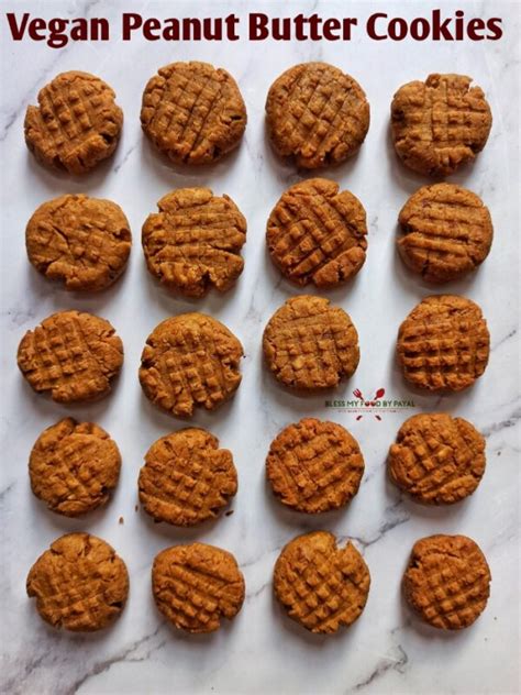 Egg free peanut butter cookies recipe | Vegan peanut butter cookies