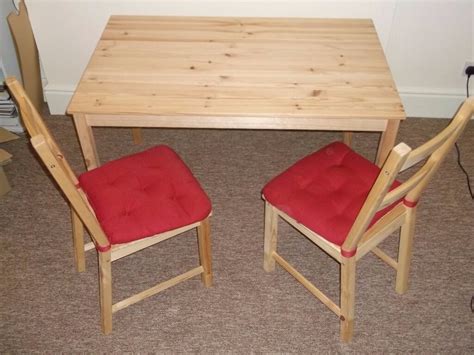 IKEA Ingo Table and 2 IKEA Ivar Chairs with IKEA Malinda cushions | in ...
