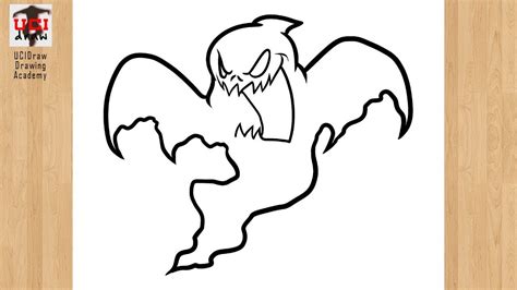 How to Draw a Ghost Drawing | Easy Halloween Scary Ghost Outline | Ghost Art For Beginners to ...