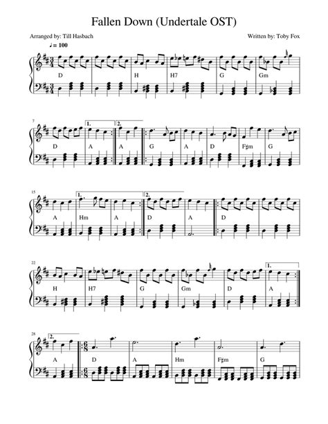 Fallen down Sheet music for Piano (Solo) Easy | Musescore.com