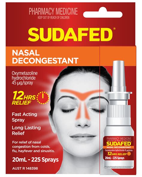 Sudafed Nasal Decongestant Sinus Relief Spray 20mL - Unichem Hobsonville Pharmacy Shop