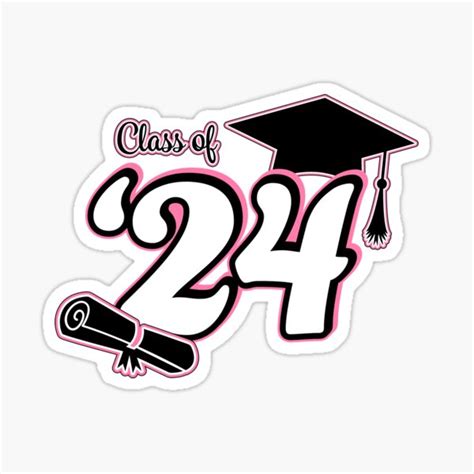 "Class of 2024 Graduation Design (Pink and Black)" Sticker for Sale by ...