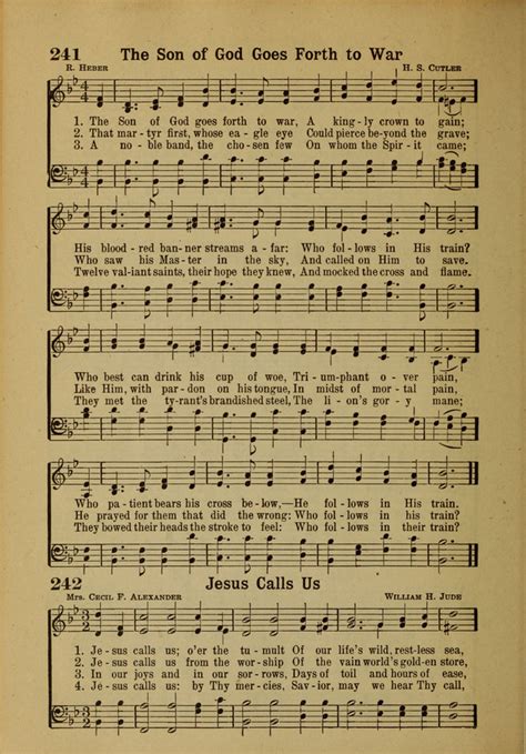 Hymns of Praise: for the Church and Sunday School 242. Jesus calls us; o'er the tumult | Hymnary.org