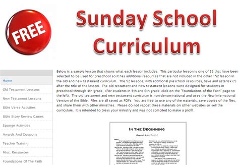 Free Sunday School Curriculum (With images) | Sunday school curriculum