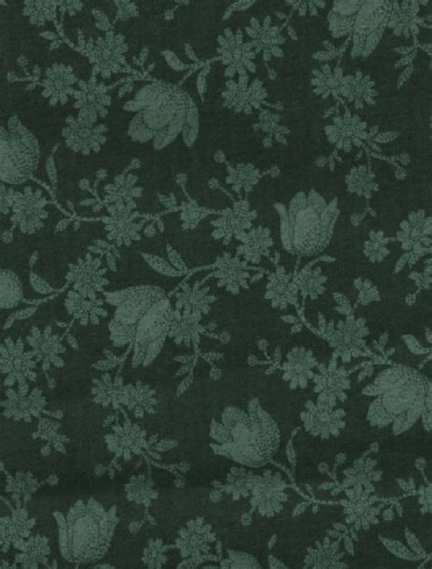 Cotton Fabric Green/Dark Green Floral Motif 44 x 1 yard | Etsy