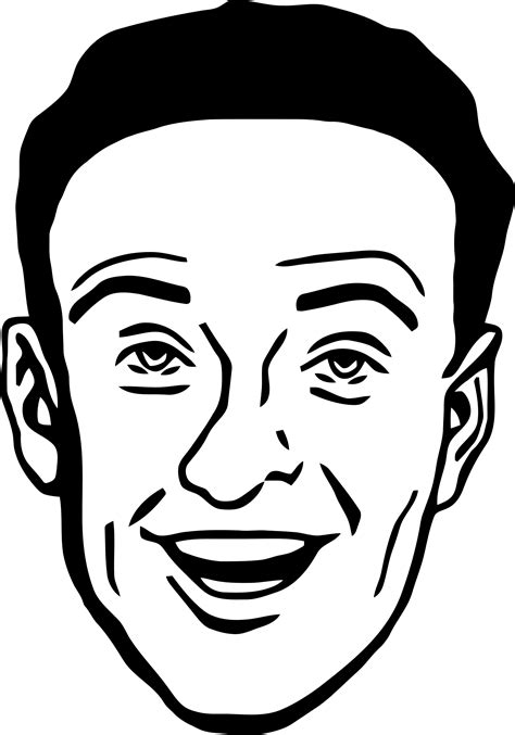 drawing of mans smiling face - Clip Art Library
