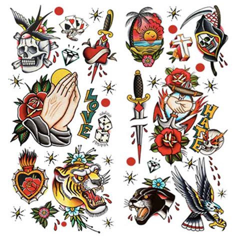 Buy PUSNMI 120×260mm Classic Temporary Tattoo Sailor Jerry Temporary ...