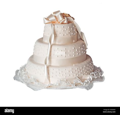 Wedding Cake Isolated On White Background Stock Photo - Alamy