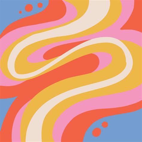 Hand drawn flat psychedelic groovy background in 70s bright retro psychedelic style 13123959 ...