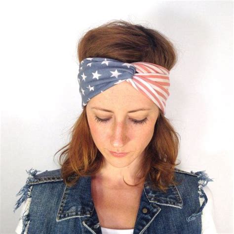 American Flag Headband - Vintage-esque Americana Turban Headband - 4th of July Festive 'Merica ...