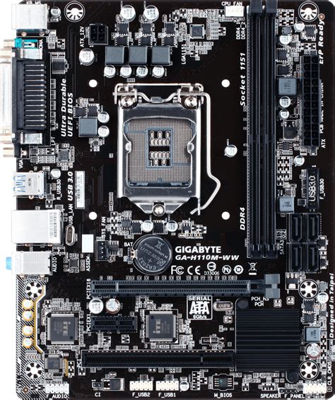 Gigabyte GA-H110M-WW - Motherboard Specifications On MotherboardDB