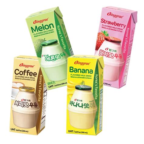 Binggrae Korean Flavored Milk Drink Box - 200ml - — Exotic Snacks Company