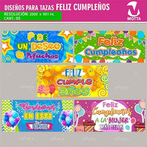 Diseños para Sublimar Tazas CUMPLEAÑOS Expresión Social #1X5Motta