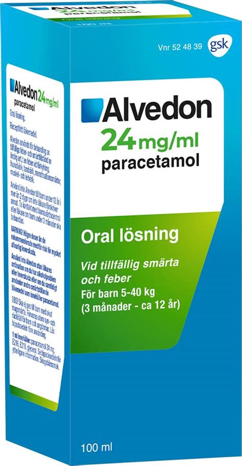 Alvedon, oral lösning 24 mg/ml 100 ml - Graviditetskollen