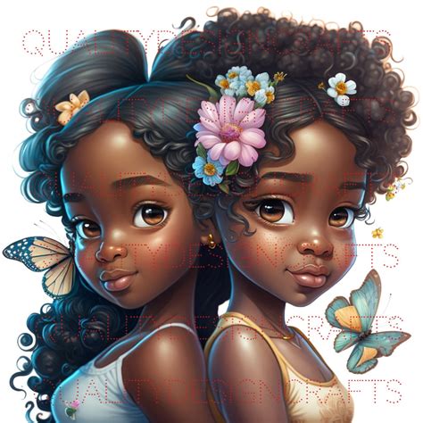 Sisters Beautiful Black Girl Magic Melanin Black Woman PNG Afro Fashion ...