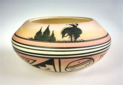 Native American Art Pottery Native American Art Pottery Navajo Indian Signed Vase Bowl - The Art ...