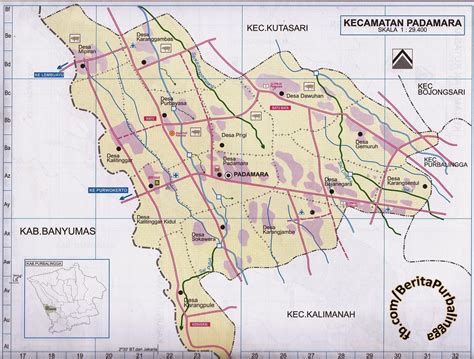 Peta Kecamatan Padamara (Kodepos: 53372) | Download Peta Purbalingga ...