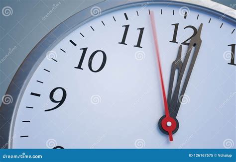 Deadline and Time Concept. Close Up View on Clock Showing Twelve Hours ...