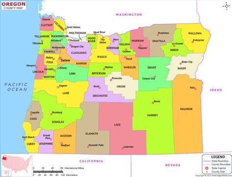 Oregon Map | Map of Oregon (OR) State With County