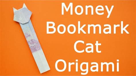 How to make a MONEY BOOKMARK CAT | ORIGAMI out of EURO bills Tutorial ...