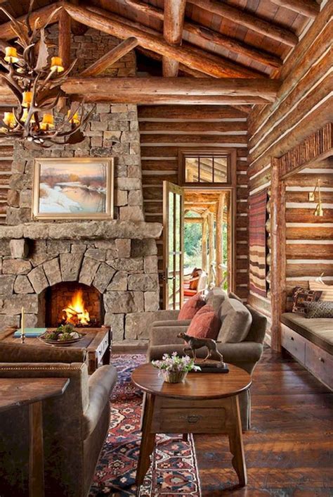 50 Exotic Traditional Fireplace Cabin To Create A Romantic Atmosphere ...