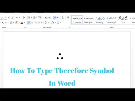 How To Write Therefore Symbol in Word | How Insert Therefore sign in Microsoft Word | Type ...