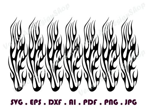 Flames 5 SVG, Fire Svg, Flame Svg, Flames Clipart, Flames Files for ...