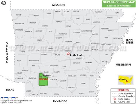 Nevada County Map, Arkansas