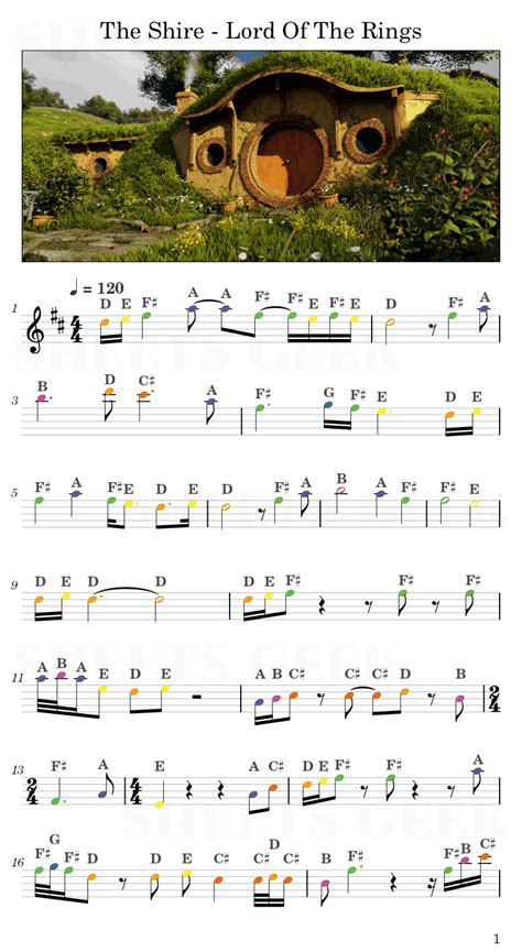 The Shire - Lord Of The Rings | Easy Sheet Music