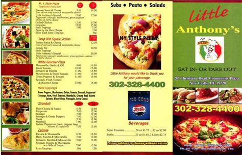 Menu of Little Anthony's Pizza in New Castle, DE 19720