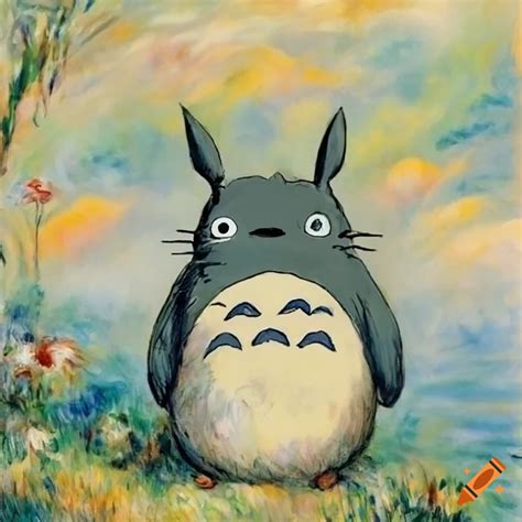 Totoro artwork in pierre-auguste renoir style