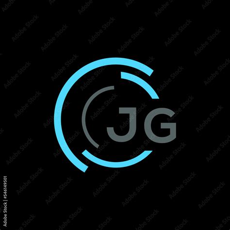 JG logo monogram isolated on circle element design template, JG letter ...