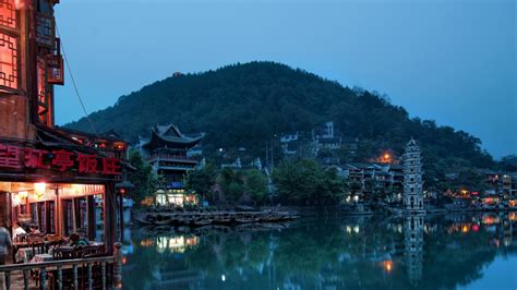 Epic 8k lake, landmark, city, evening, chinese architecture wallpapers | City wallpaper, Chinese ...