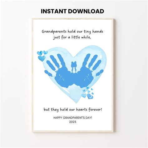 Grandparents Day Handprint Art Craft Printable Gift for - Etsy