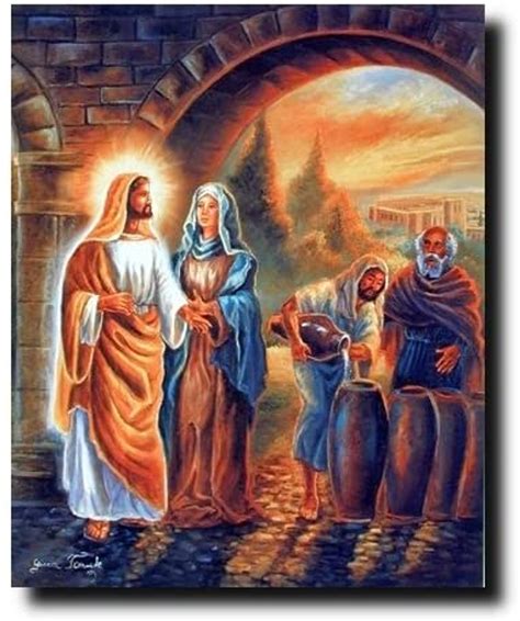 Jesus Christ the First Miracle At Wedding Christian Religious & Spiritual Wall Decor Art Print ...